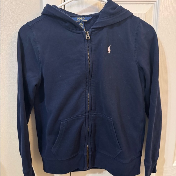Polo Ralph Lauren Other - Polo Ralph Lauren Boys Navy Full Zip Hoodie Sweatshirt Size L 12-14 Pony Logo